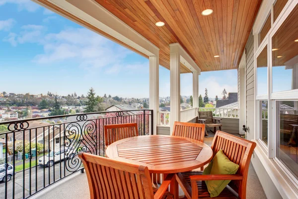 Perfect covered balcony with a view. — Stock Photo, Image