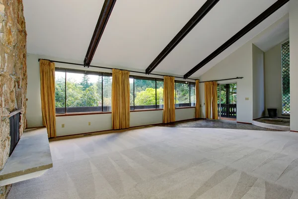 Lovely unfurnished living room with many windows. — Stock Photo, Image