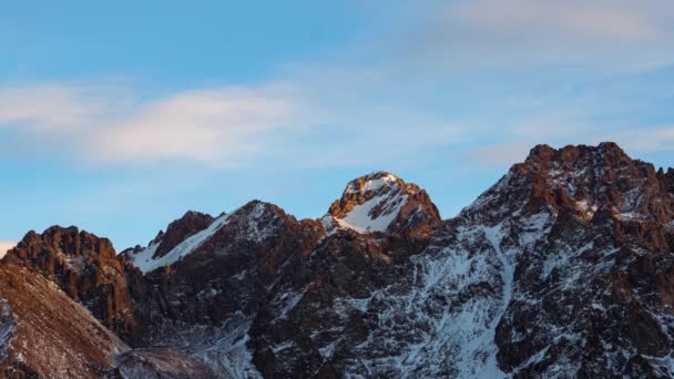 Soirée Montagne Paysage Hiver Vue Panoramique Sur Les Montagnes Avec — Video