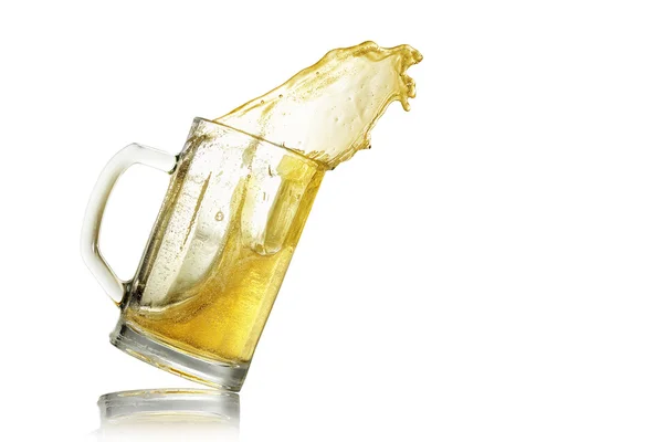 Beer splash isolated — Stock Photo, Image