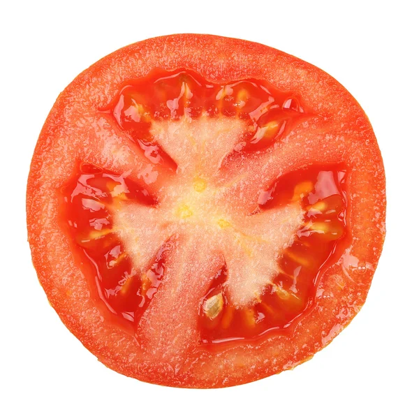 Tomatenscheibe isoliert — Stockfoto