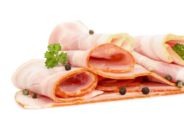 Fatias de bacon em bruto — Fotografia de Stock