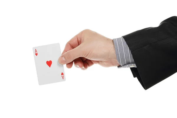 Ace card in hand — Stock Photo, Image