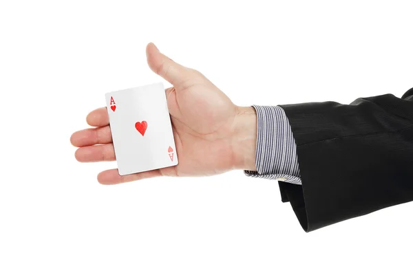 Ace card in hand — Stock Photo, Image