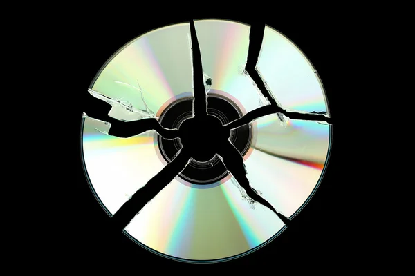 Σπασμένα cd σε μαύρο — Φωτογραφία Αρχείου