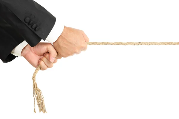 Puxando uma corda — Fotografia de Stock