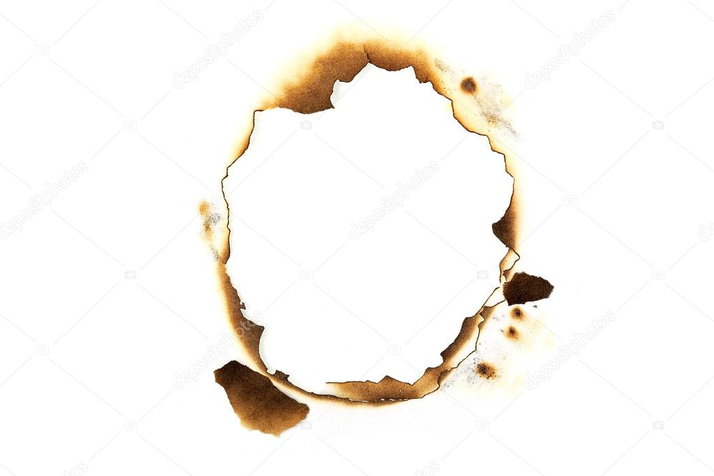 burnt paper isolated