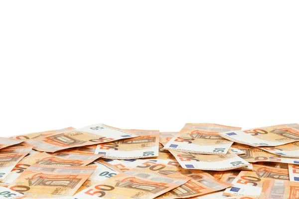 Avroluk Banknotlar Beyaz Üzerine Izole Edilmiş — Stok fotoğraf