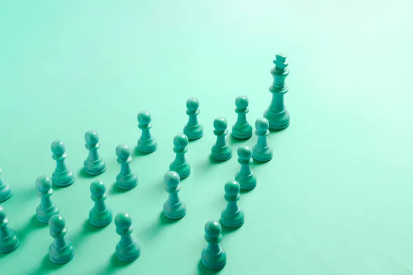 チェスキング リーディング ポーンとのリーダーシップ コンセプト — ストック写真