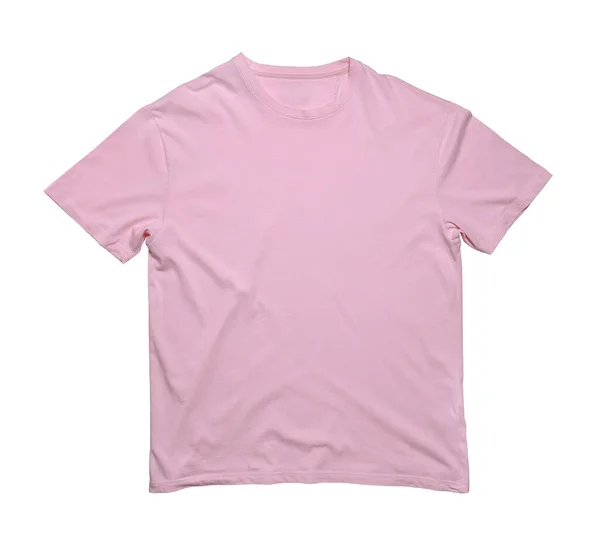 Blanco Roze Shirt Geïsoleerd Witte Achtergrond — Stockfoto