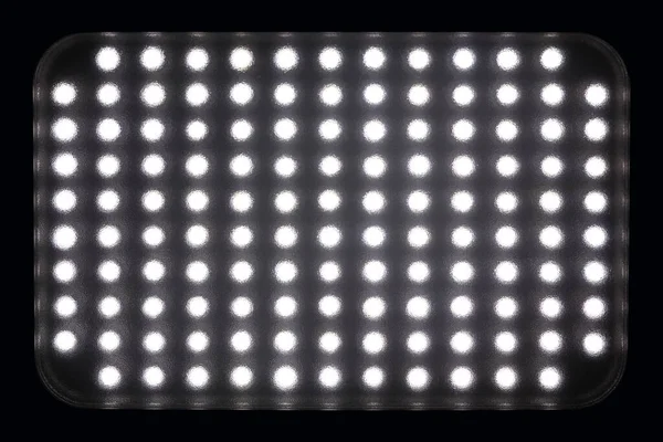 close up of lit led video light