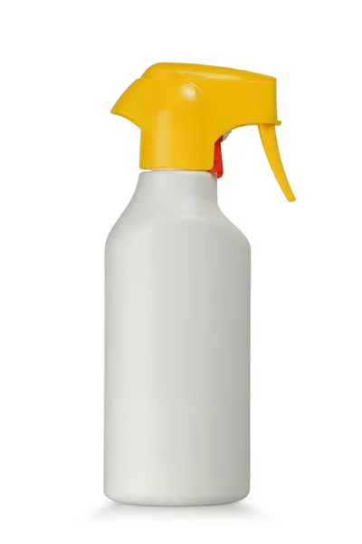 白色隔离开的空白防晒霜瓶 — 图库照片