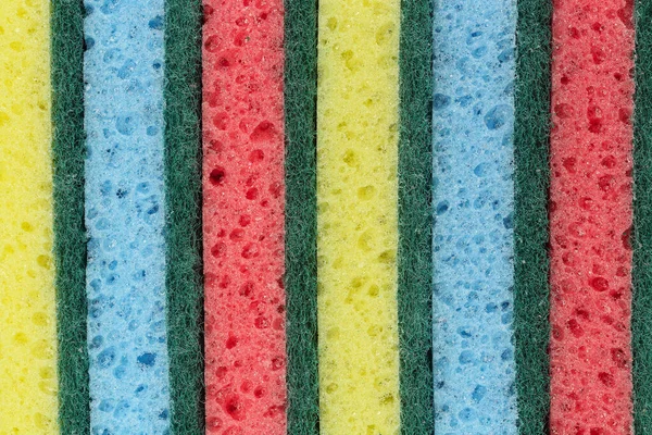 Zbliżenie Nieużywanych Kolorowych Gąbek Kuchennych — Zdjęcie stockowe