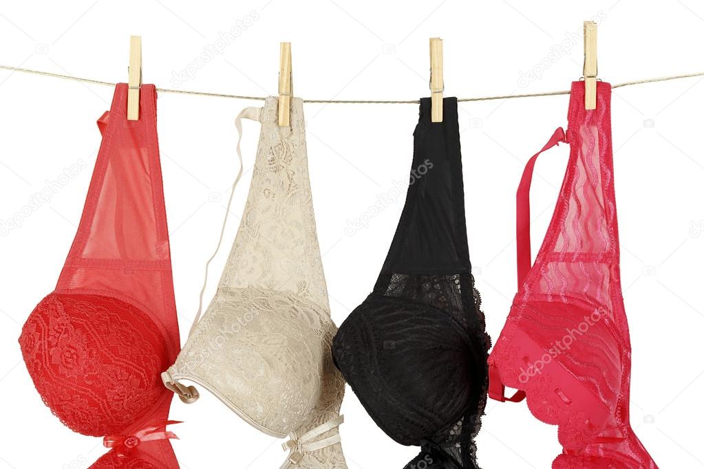 bras on clothesline