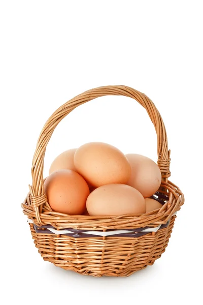 Ägg i korgen — Stockfoto