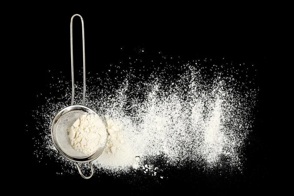Sieve with flour — Stock Photo, Image