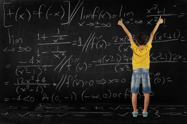 Boy and maths — Stock Photo, Image