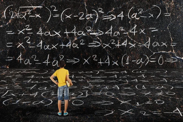 Boy and maths — Stock Photo, Image