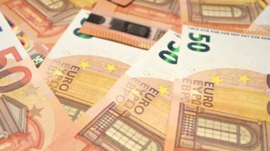 50 avroluk banknotların kayan görüntüsü