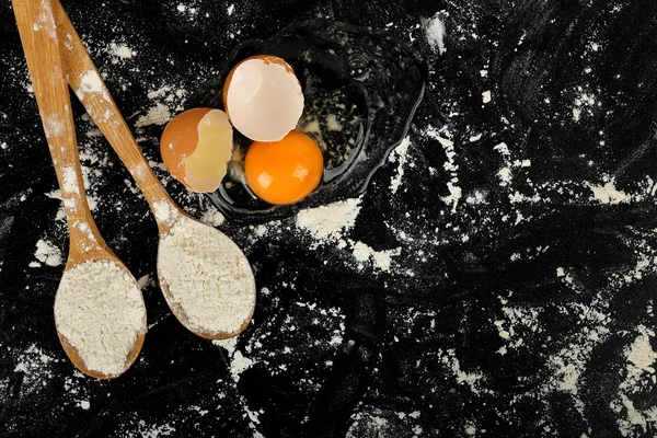 Mjöl och ägg — Stockfoto