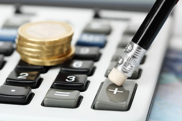 Pencil and calculator — Stock Photo, Image