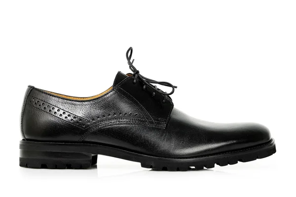 Black leather shoe — Stock Photo, Image