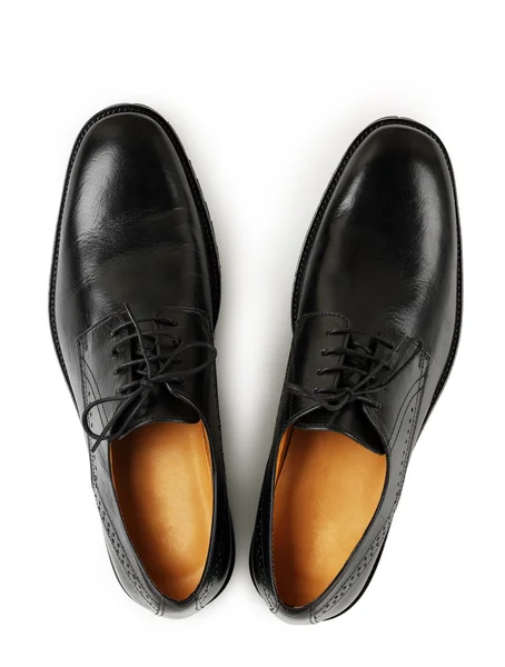 Zwarte lederen schoenen — Stockfoto