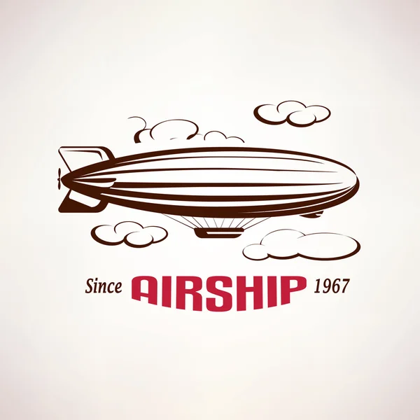 Retro airshipen emblem mall — Stock vektor