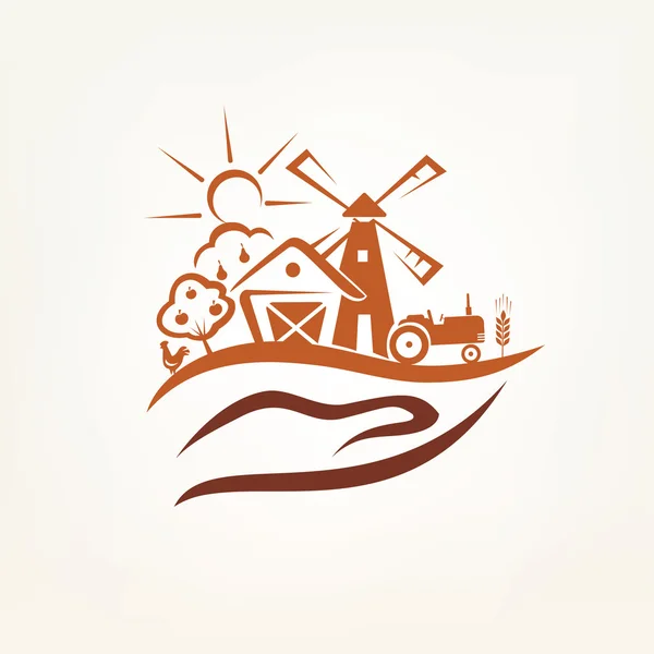 Landwirtschaft und stilisierte symbol — Stockvektor