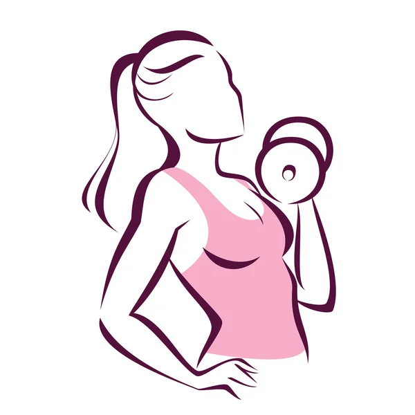 Active woman doing fitness symbol, sport concept — Stock Vector