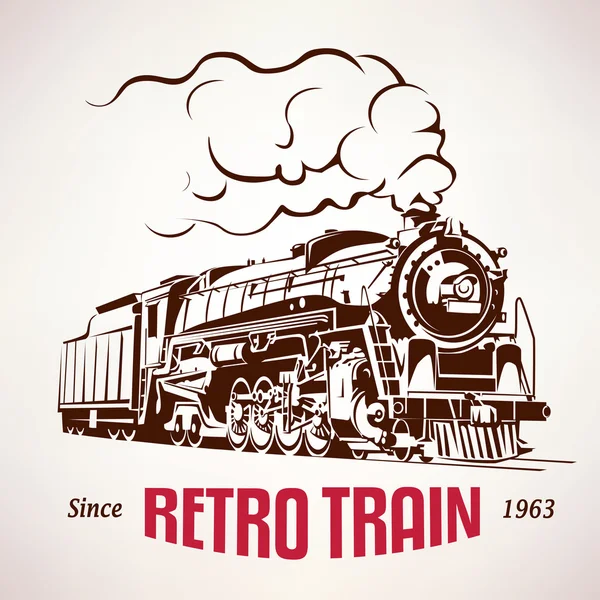 Retro train, vintage  vector symbol, emblem, label template — Stock Vector