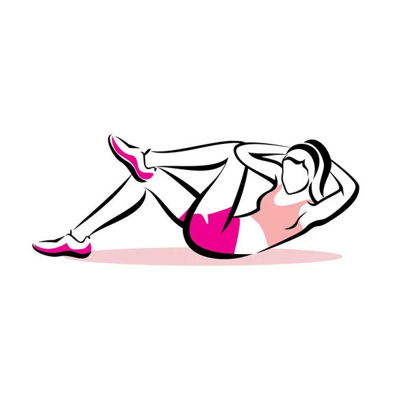 Активна жінка робить фітнес-символ, спортивна концепція Ліцензійні Стокові Ілюстрації