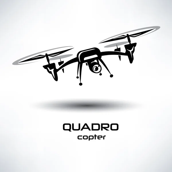 Icono del dron, quadrocopter símbolo vectorial estilizado Gráficos vectoriales