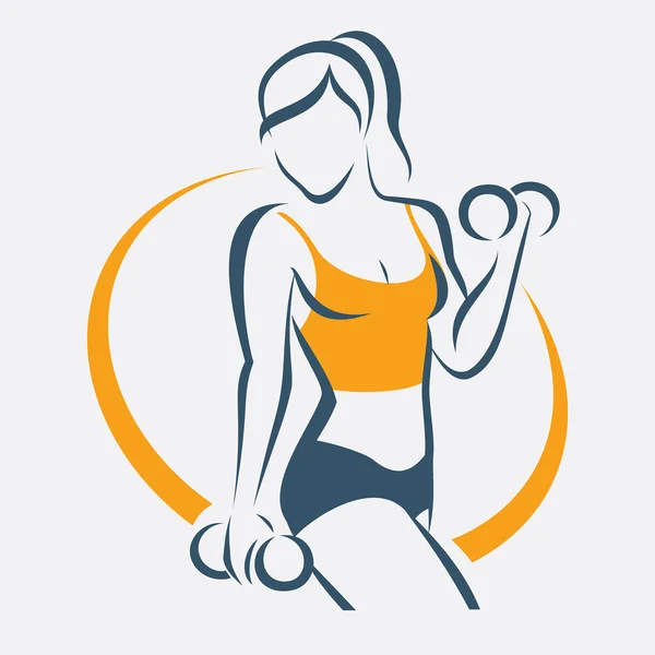 Femme active faisant symbole de remise en forme, le concept de sport Vecteurs De Stock Libres De Droits