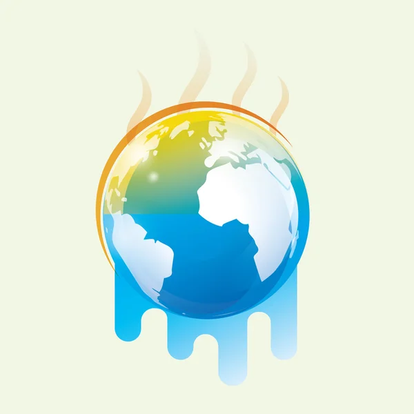 Globale opwarming van de aarde gestileerde vector-symbool Stockillustratie