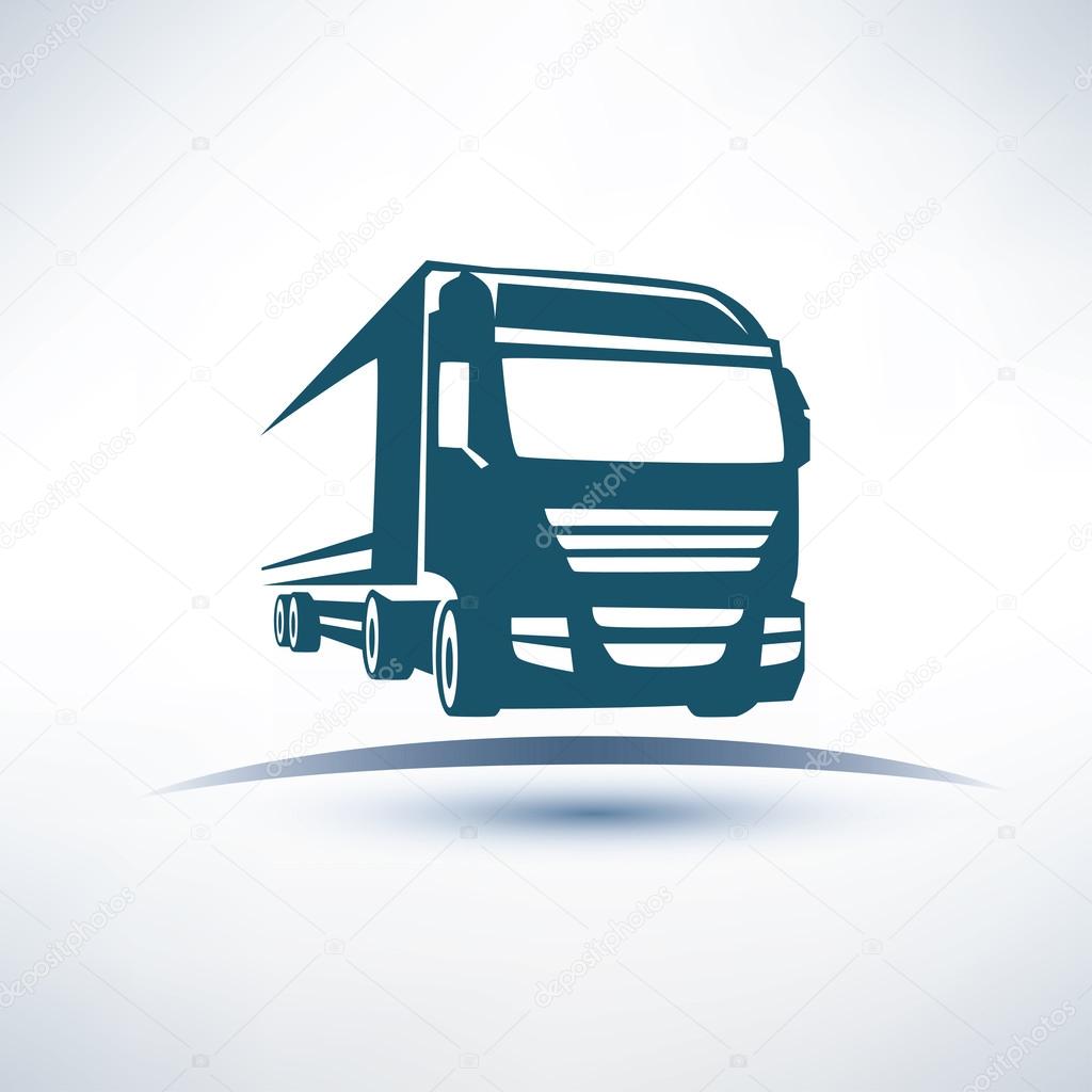  europian truck outlined vector symbol