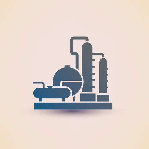 Petrochemische Anlage Symbol, Raffinerie — Stockvektor