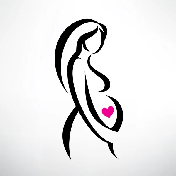 Pregnant woman symbol, stylized vector sketch — Stock Vector