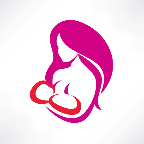 Mama und Baby stilisierte Vektor-symbol — Stockvektor