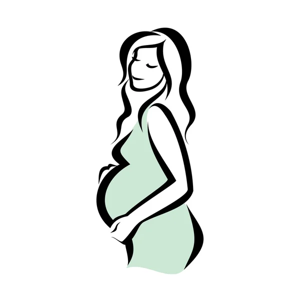 Pregnant woman symbol, stylized vector sketch — Stock Vector