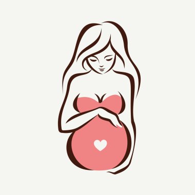 hamile kadın sembolü, stilize vektör çizimi