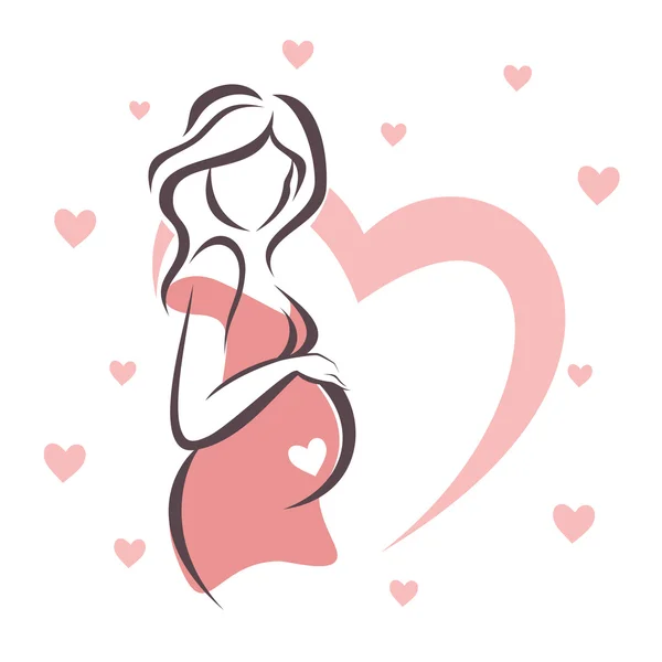 Pregnant woman symbol, stylized vector sketch — Stock Vector