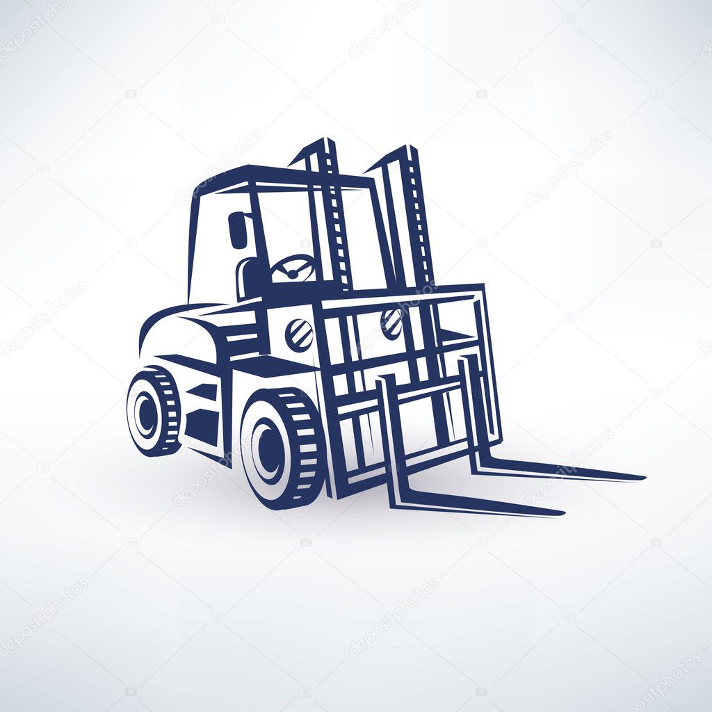 forklift stylized vector symbol