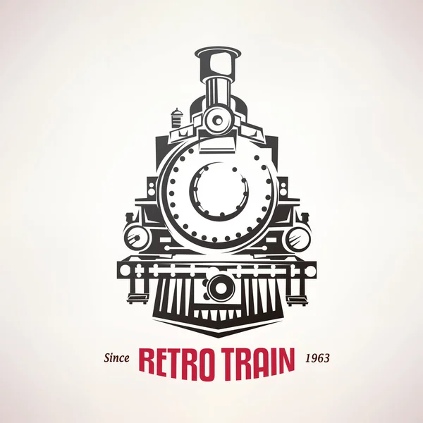 Retro trein, vintage vector symbool, embleem, labelsjabloon Rechtenvrije Stockillustraties