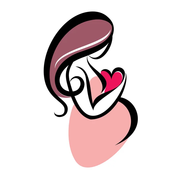 Έγκυος γυναίκα σύμβολο — Διανυσματικό Αρχείο