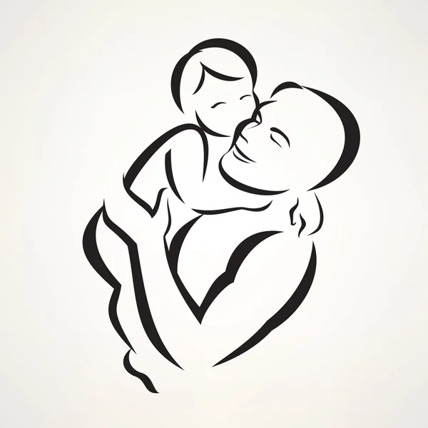 Père et bébé symbole vecteur isolé — Image vectorielle