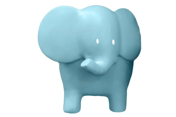 Cute Blue Elephant Decoration Little Boy — Stock Photo, Image