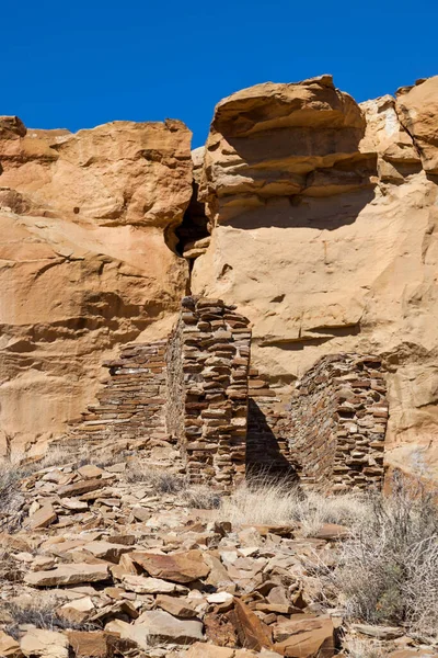 Antike Fels Und Ziegelruinen Die Vom Volk Der Anasazi Erbaut — Stockfoto