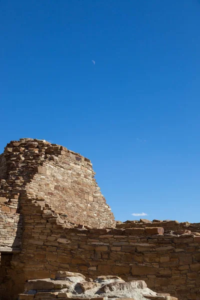 Ancient Rock Ściany Szczegóły Chetro Ketl Great House Witryny Chaco — Zdjęcie stockowe