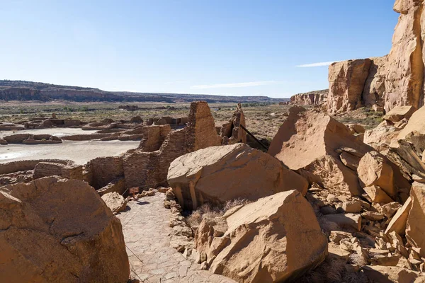 Antiche Rovine Pietra Mattoni Costruite Dal Popolo Anasazi Integrarsi Nel — Foto Stock